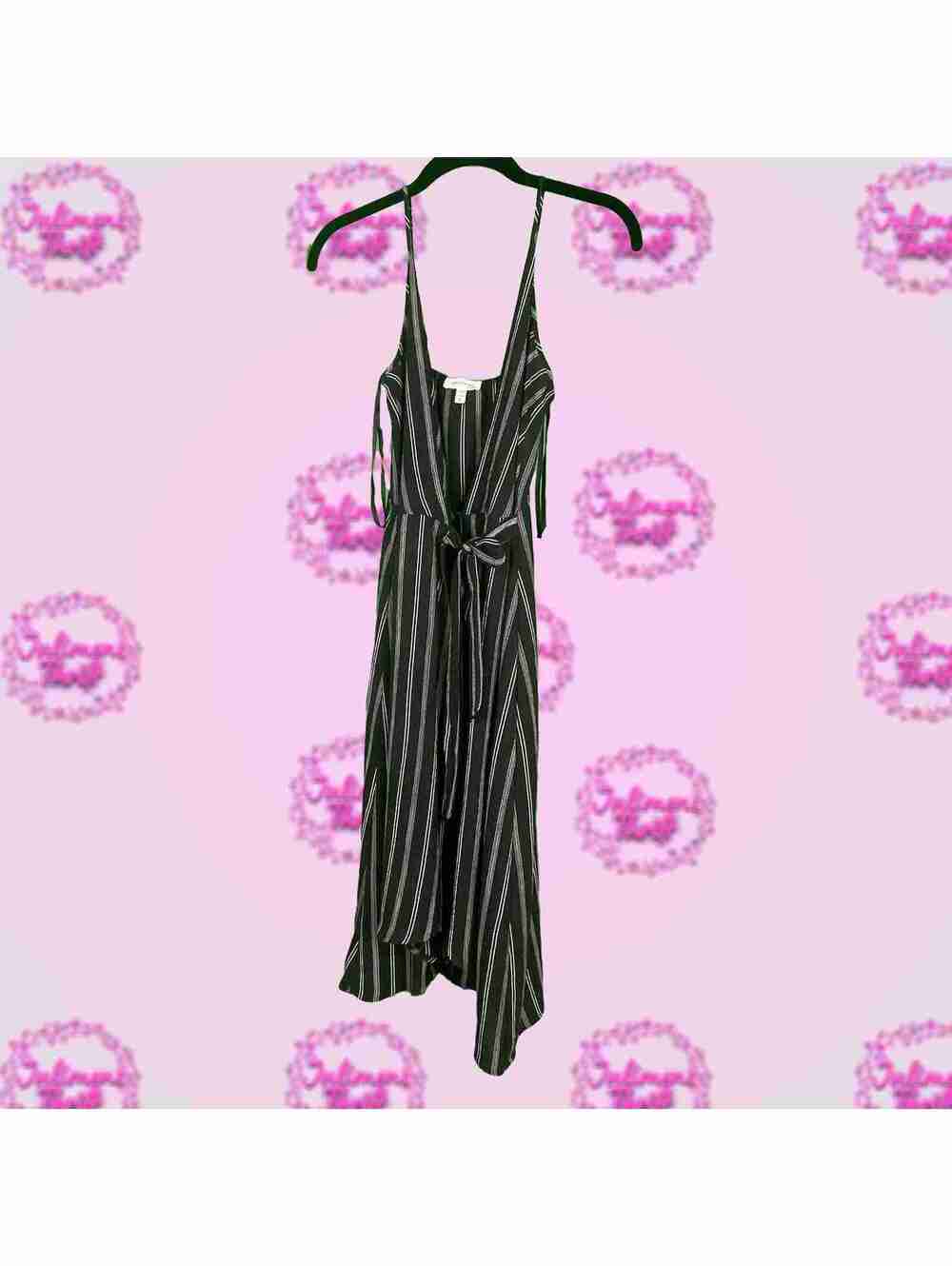 monteau Wrap Black Striped Dress